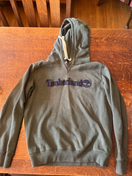 Timberland Other - Timberland Olive Hoodie with Navy Embroidered Logo